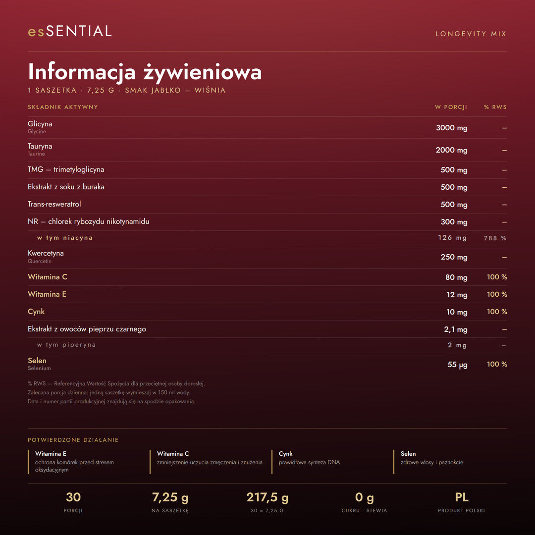 esSENTIAL - Longevity Mix | Resweratrol i NR