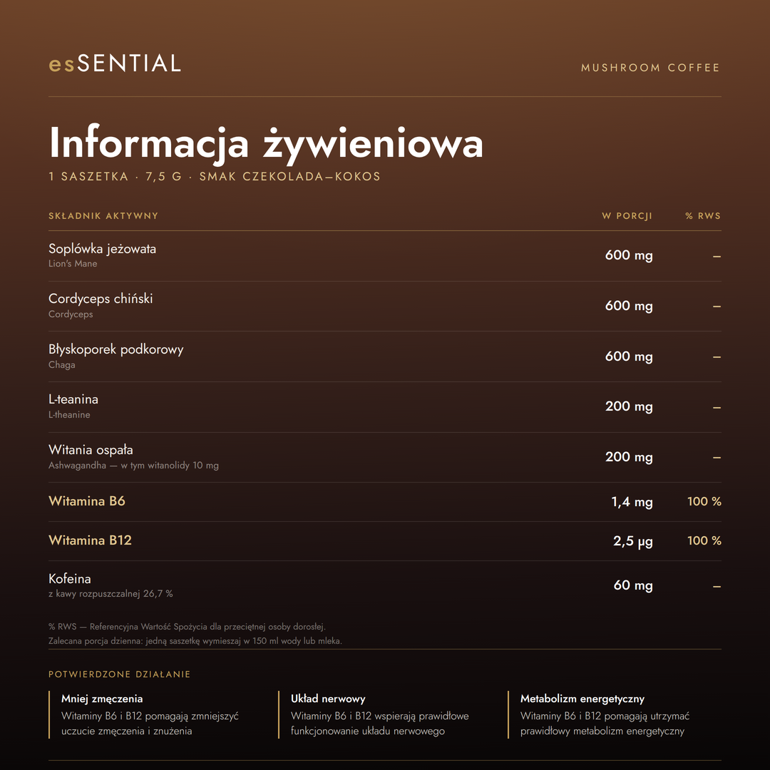 esSENTIAL - Mushroom Coffee | Kawa z grzybami