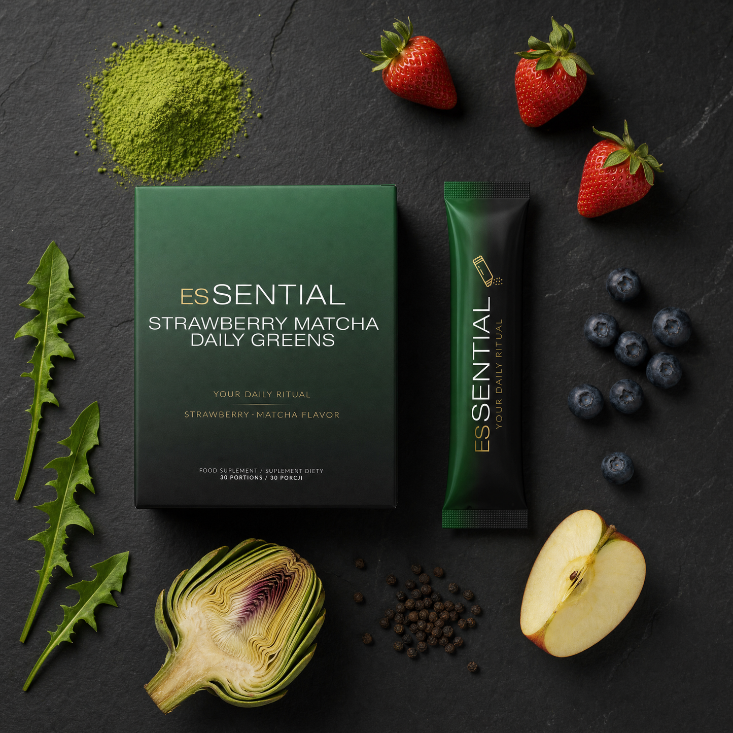 esSENTIAL - Strawberry Matcha Daily Greens